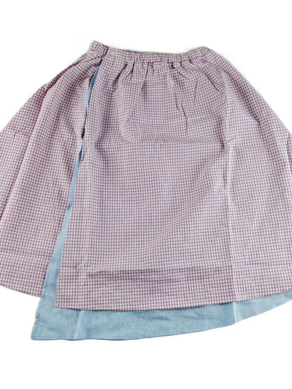 The Sunday Collective Layered Wrap Skirt Girls Size 10-11Y Lavender Gingham